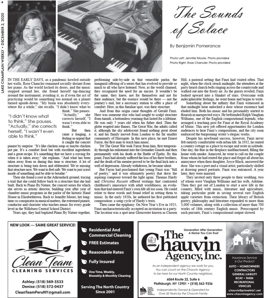 "The Sounds of the Season," Lake Champlain Weekly